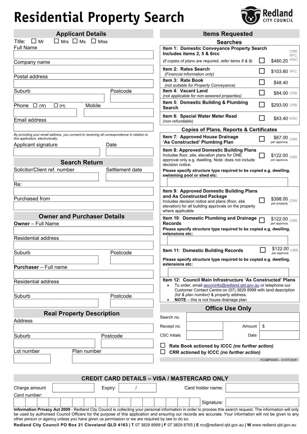 Preview of the first page of Residential Property Search